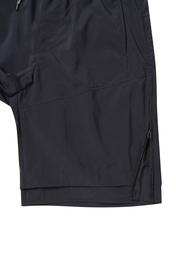 CUSTOMELLOW - 하프팬츠 - Black Zip Layered Shorts