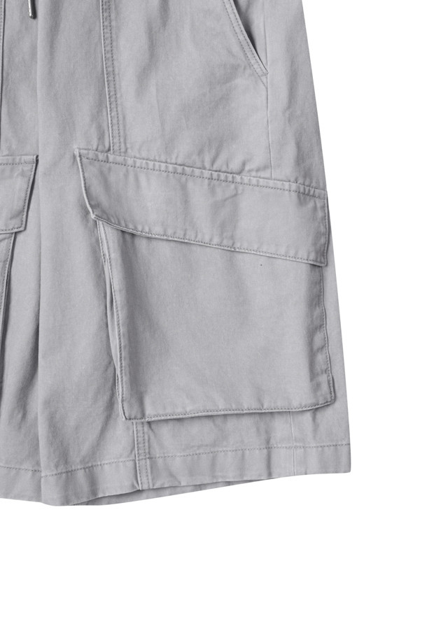 CUSTOMELLOW - 하프팬츠 - Grey Cargo Bermuda Shorts