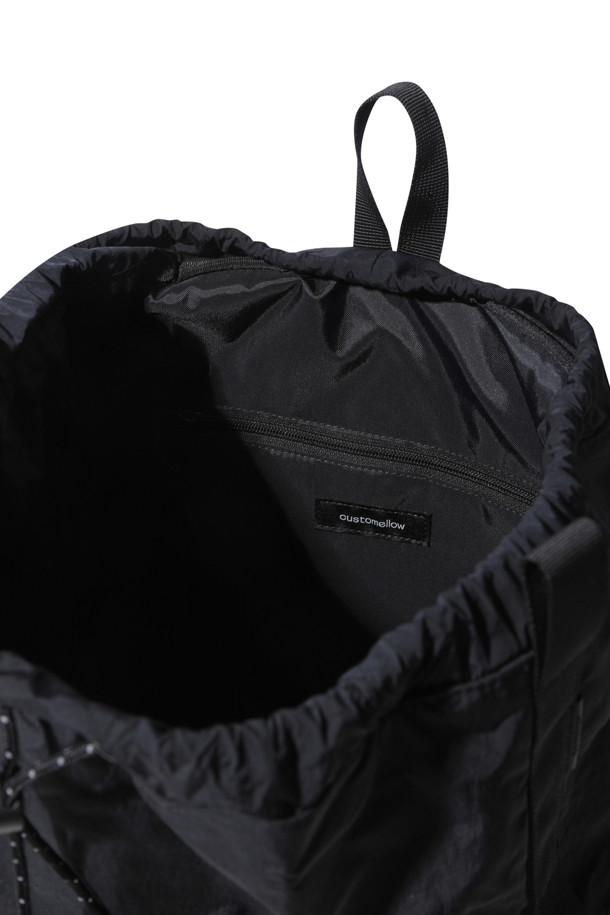 CUSTOMELLOW - 숄더/크로스백 - [Online Only] Black Draw String Backpack