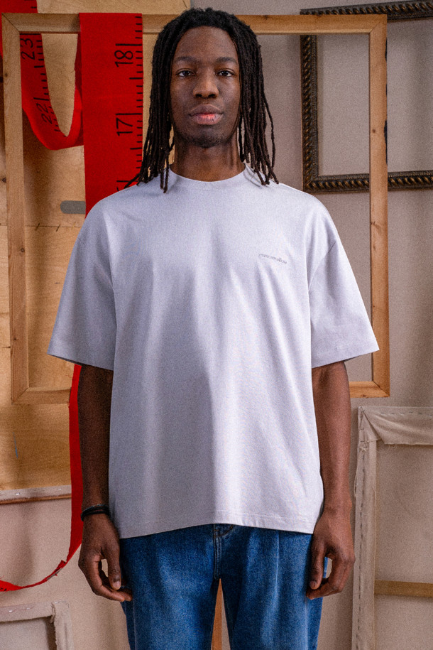 CUSTOMELLOW - 반팔티셔츠 - Grey Graphic T-shirt