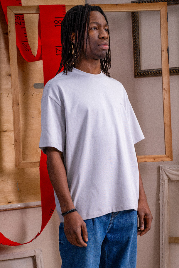 CUSTOMELLOW - 반팔티셔츠 - Grey Graphic T-shirt