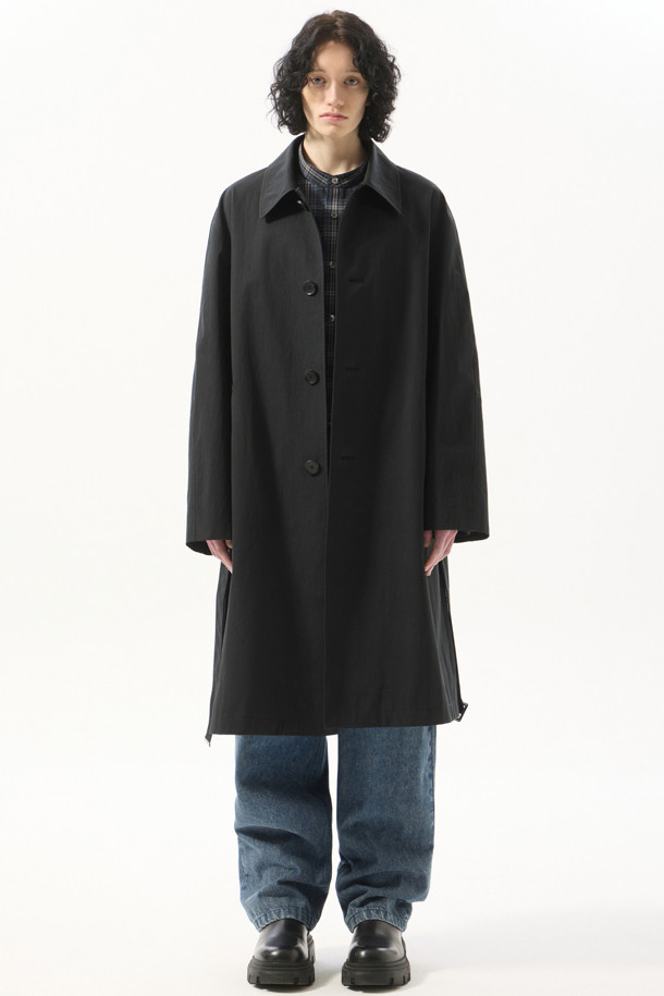 CUSTOMELLOW - 코트 - Black Belted Mac Coat