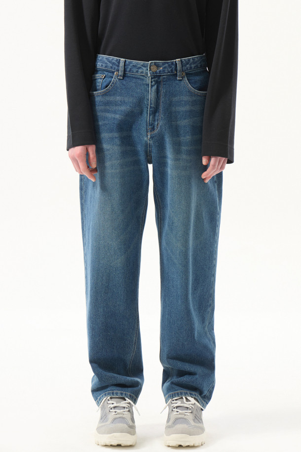 CUSTOMELLOW - 캐주얼팬츠 - Blue Tapered Fit Jeans