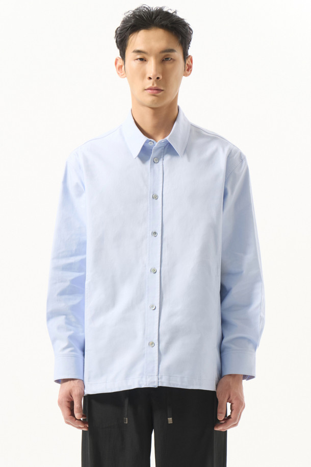 CUSTOMELLOW - 긴팔셔츠 - Blue Front Line Oxford Shirt