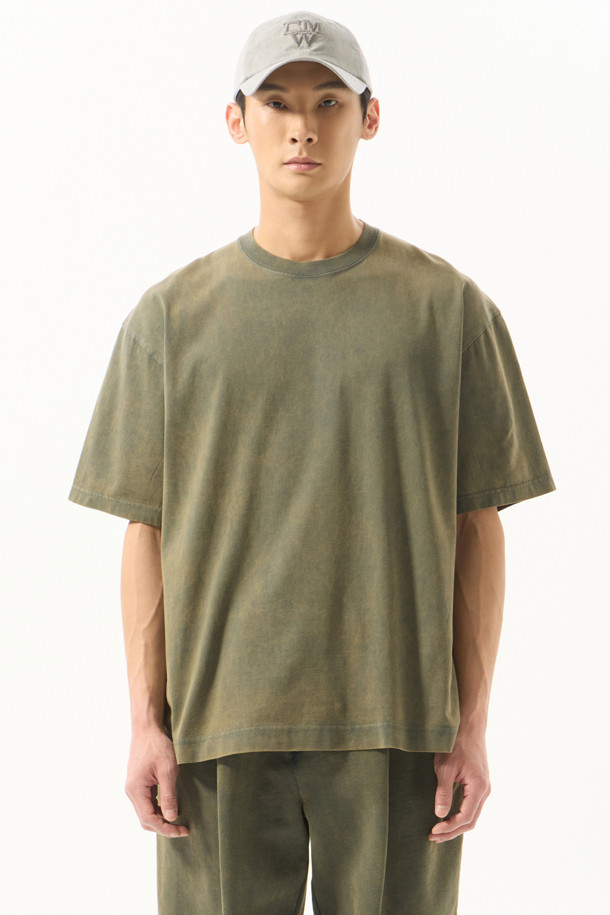 CUSTOMELLOW - 반팔티셔츠 - Khaki Dyed T-shirt