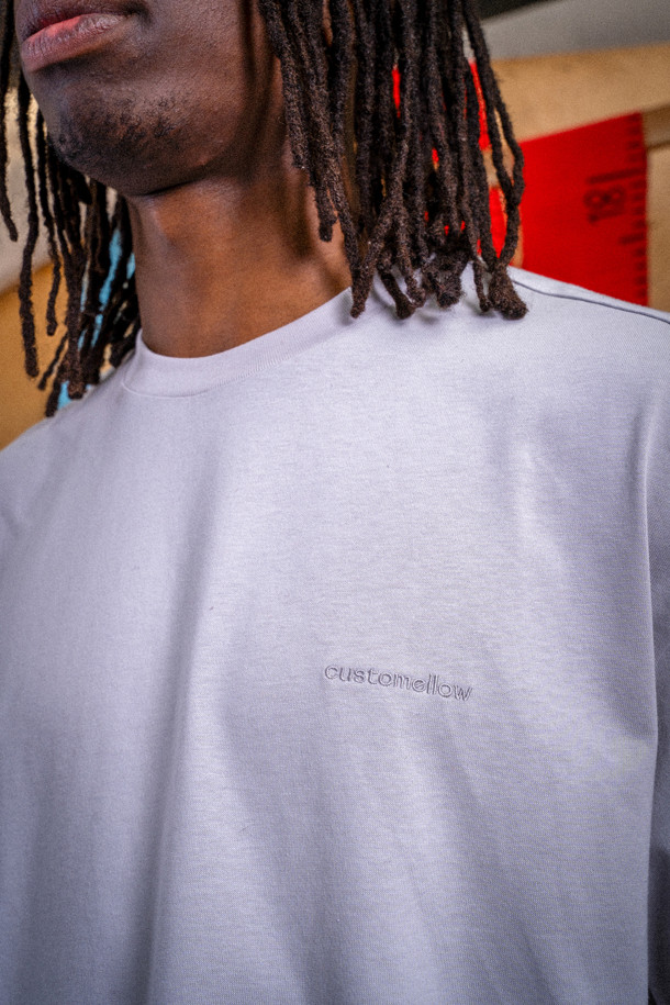 CUSTOMELLOW - 반팔티셔츠 - Grey Graphic T-shirt
