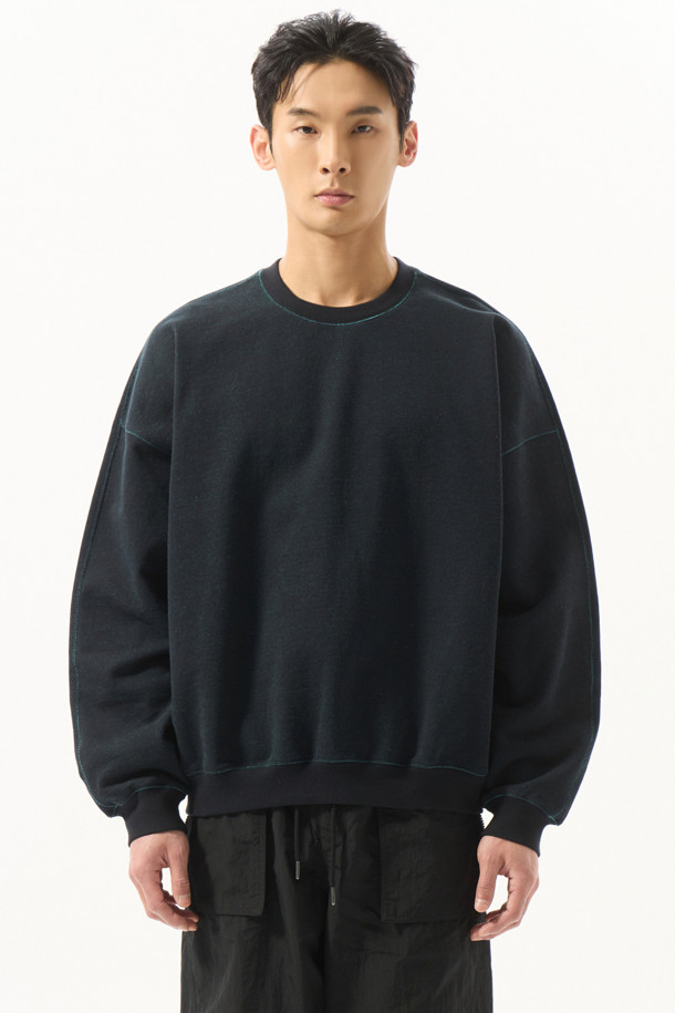 CUSTOMELLOW - 스웨트셔츠 - Black Two Tone Sweatshirt