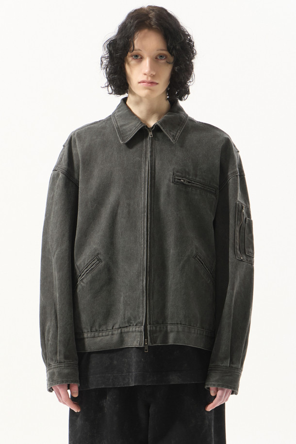 CUSTOMELLOW - 블루종/점퍼 - Grey Cotton Dyed Blouson