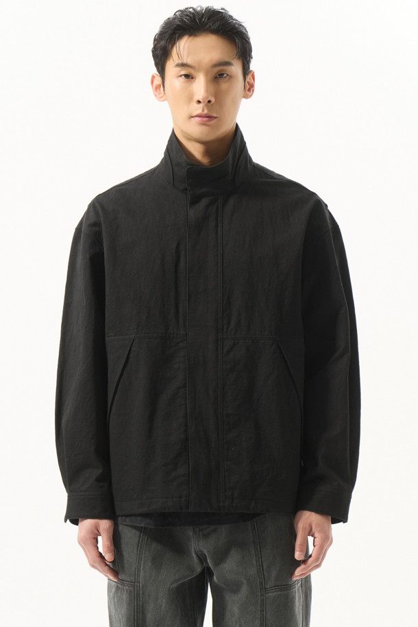 CUSTOMELLOW - 블루종/점퍼 - Black Creased Cotton Jacket