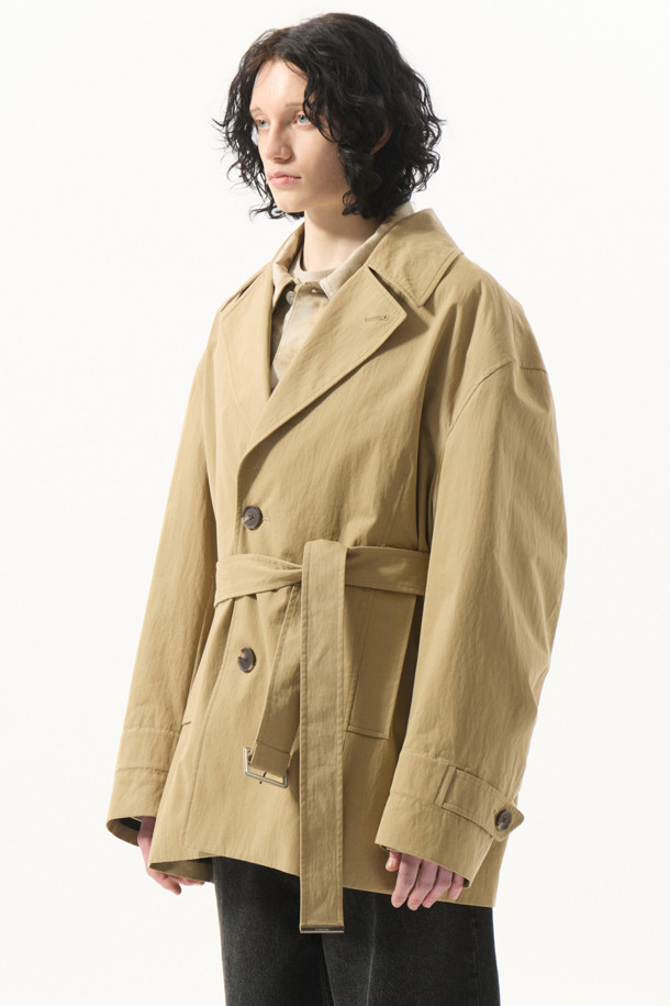 CUSTOMELLOW - 코트 - Beige Short Trench Coat