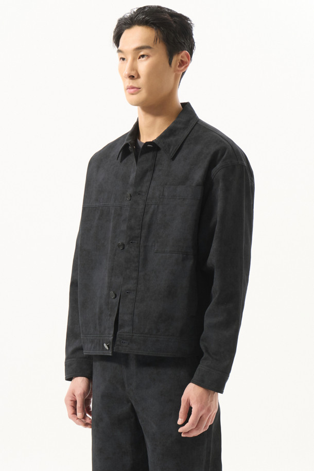 CUSTOMELLOW - 블루종/점퍼 - Black Cotton Trucker Jacket