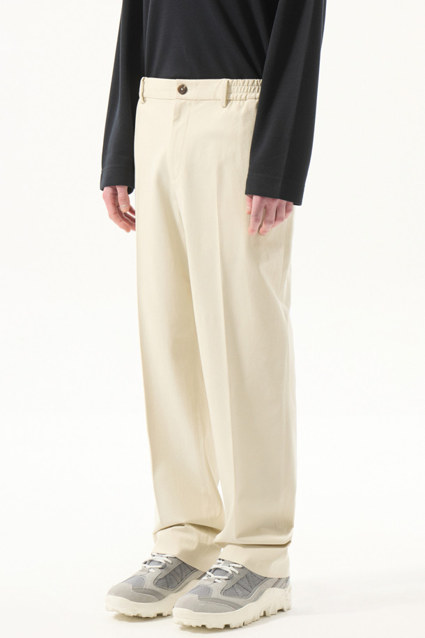 CUSTOMELLOW - 캐주얼팬츠 - Ivory Tapered Fit Cotton Pants