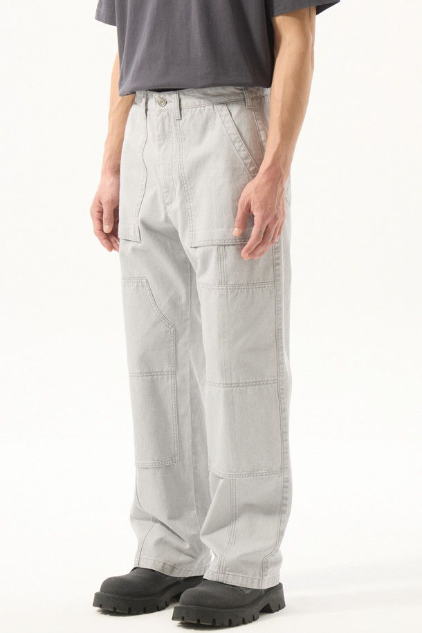 CUSTOMELLOW - 캐주얼팬츠 - Grey Carpenter Pants