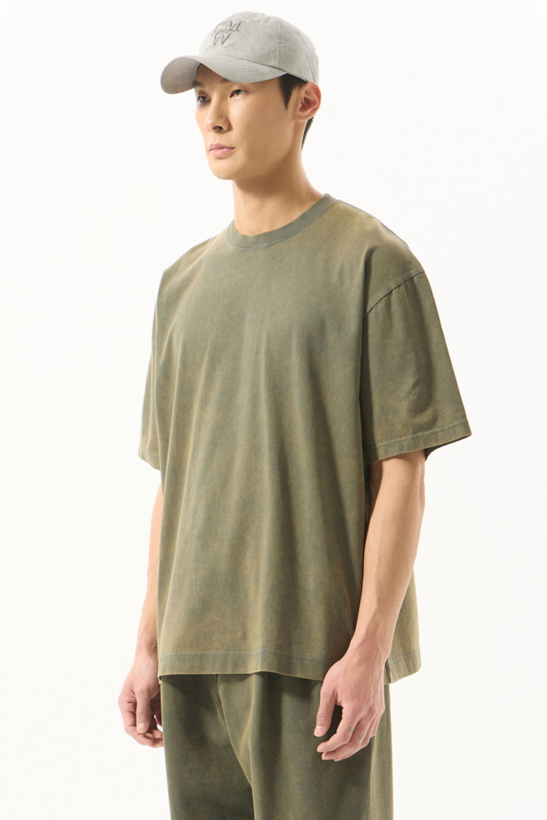 CUSTOMELLOW - 반팔티셔츠 - Khaki Dyed T-shirt