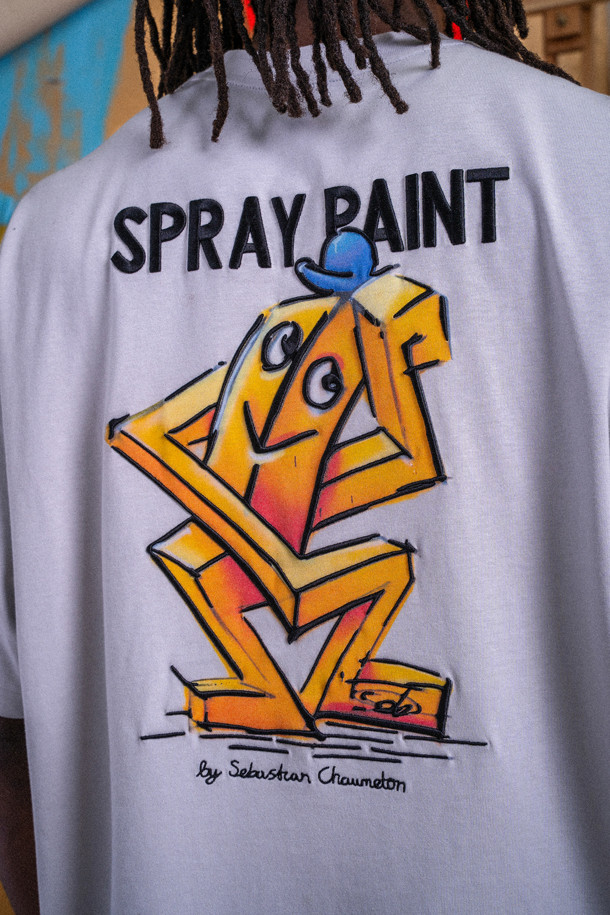 CUSTOMELLOW - 반팔티셔츠 - Grey Graphic T-shirt