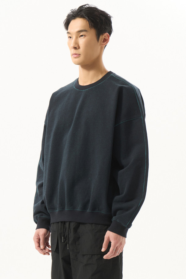 CUSTOMELLOW - 스웨트셔츠 - Black Two Tone Sweatshirt