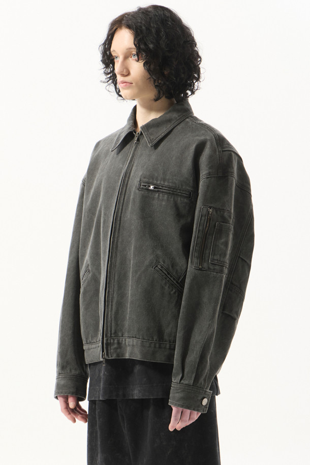 CUSTOMELLOW - 블루종/점퍼 - Grey Cotton Dyed Blouson