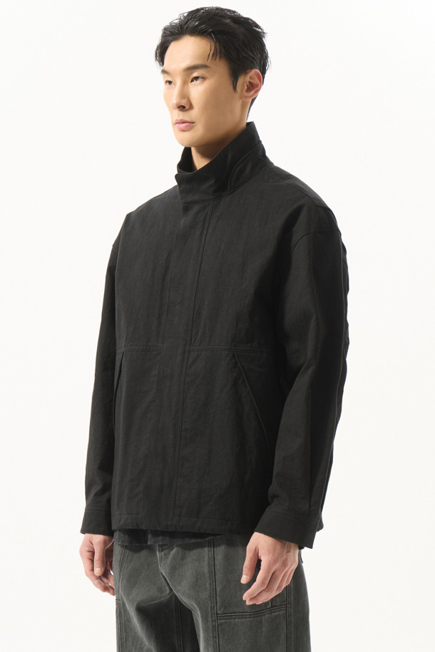 CUSTOMELLOW - 블루종/점퍼 - Black Creased Cotton Jacket