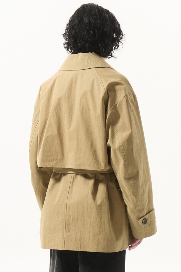 CUSTOMELLOW - 코트 - Beige Short Trench Coat