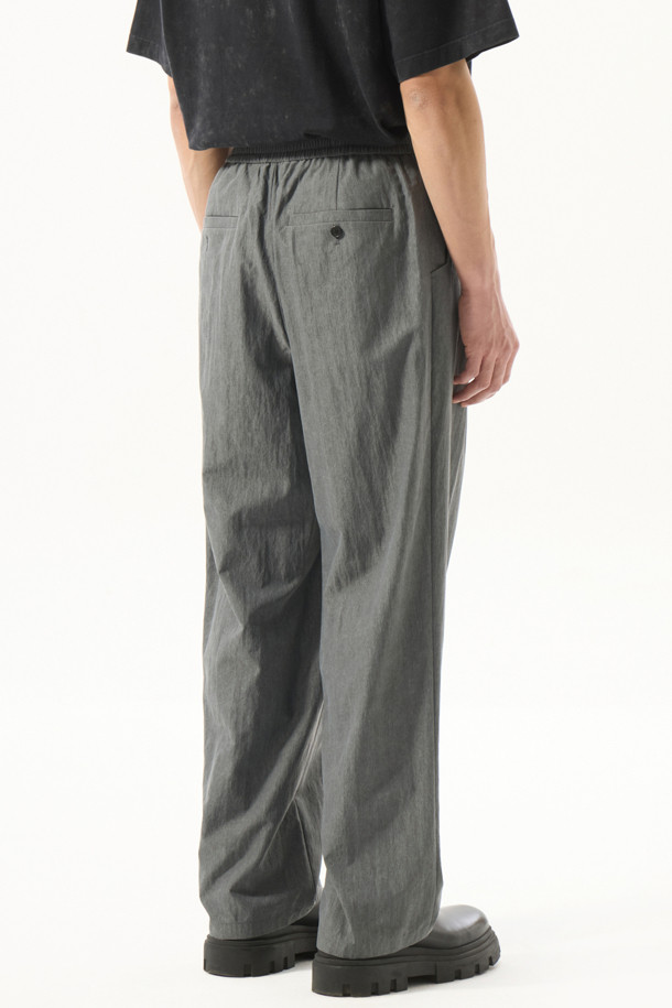 CUSTOMELLOW - 캐주얼팬츠 - Grey Wide Fit Dyed Rayon Pants