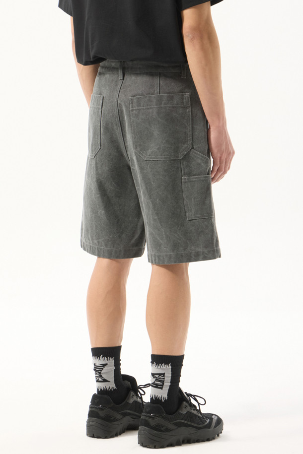 CUSTOMELLOW - 데님 - Grey Fatigue Denim Shorts