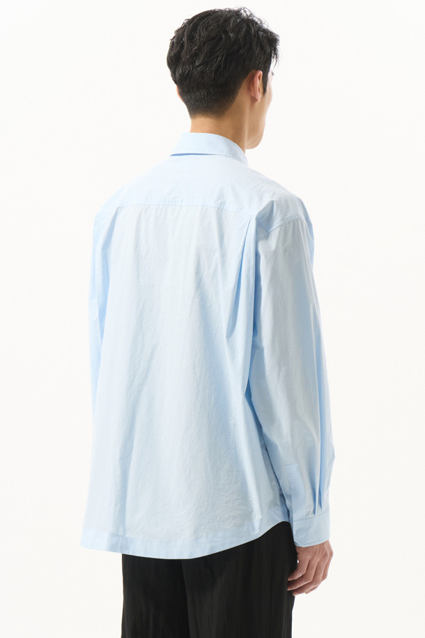 CUSTOMELLOW - 긴팔셔츠 - Blue Multi-Pocket Oversized Shirt