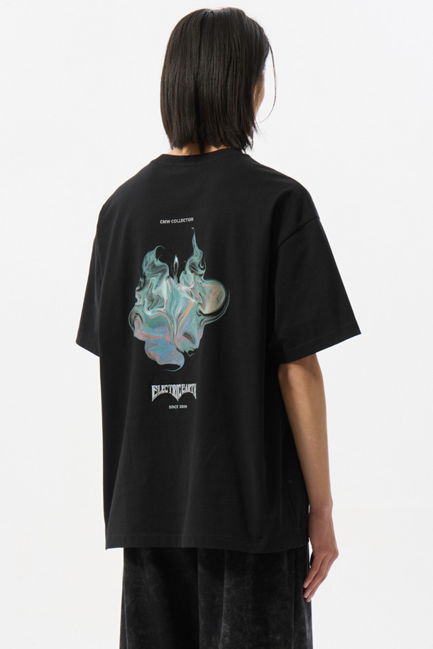 CUSTOMELLOW - 반팔티셔츠 - Black Graphic T-shirt