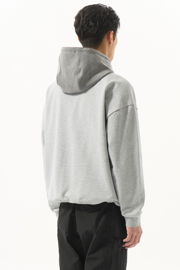 CUSTOMELLOW - 후디 - Grey Denim Layered Hoodie