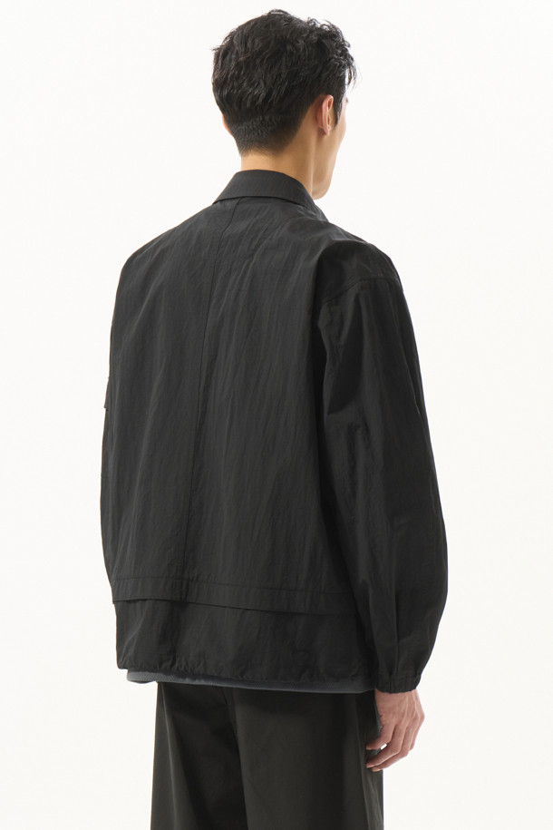 CUSTOMELLOW - 블루종/점퍼 - Black Nylon Coach Jacket