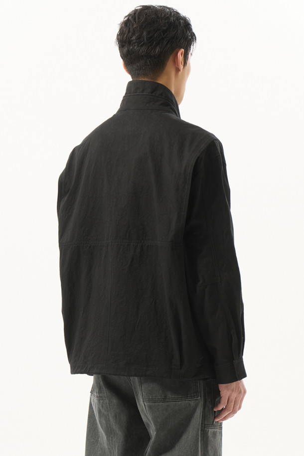 CUSTOMELLOW - 블루종/점퍼 - Black Creased Cotton Jacket