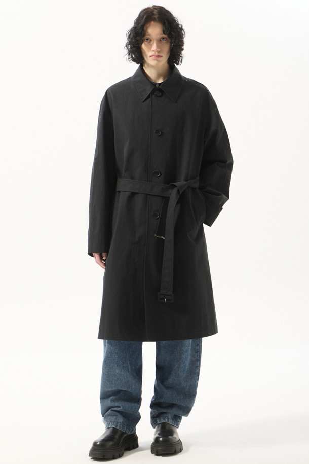 CUSTOMELLOW - 코트 - Black Belted Mac Coat