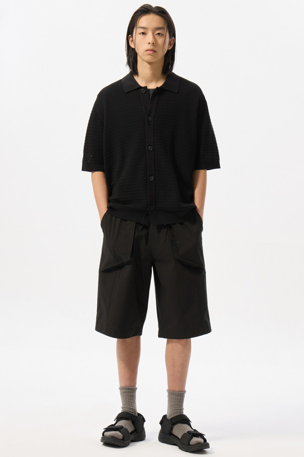 CUSTOMELLOW - 가디건 - Black Mesh Half Sleeve Cardigan