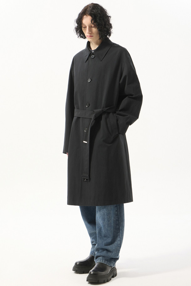 CUSTOMELLOW - 코트 - Black Belted Mac Coat