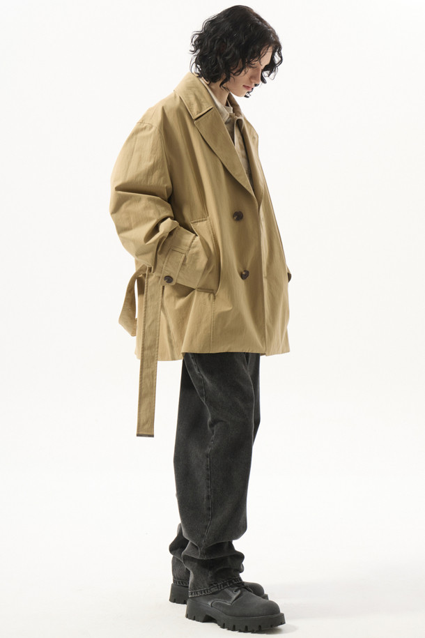 CUSTOMELLOW - 코트 - Beige Short Trench Coat