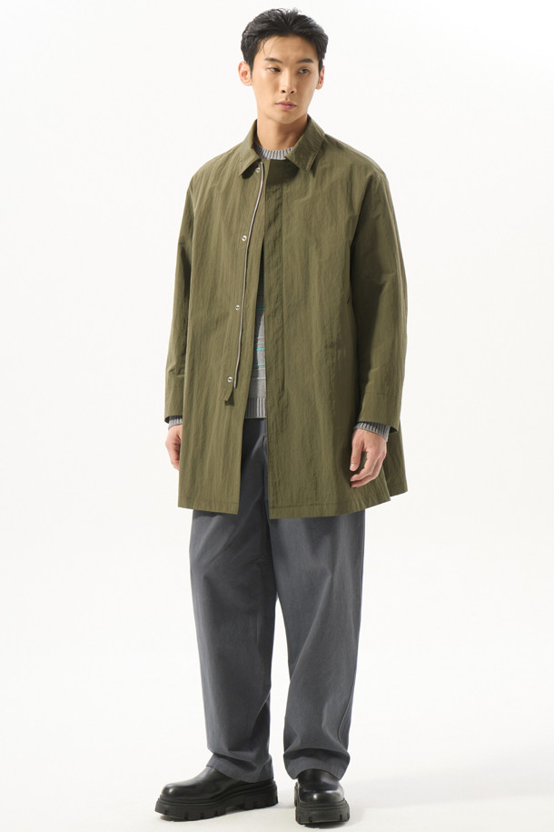 CUSTOMELLOW - 코트 - Khaki Short Mac Coat