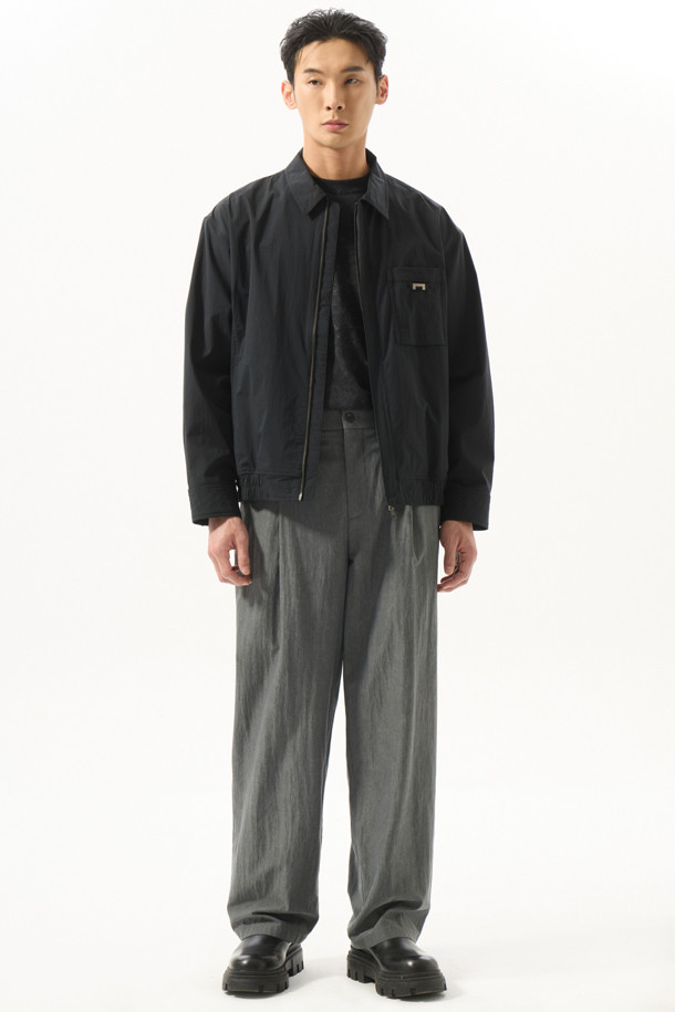 CUSTOMELLOW - 캐주얼팬츠 - Grey Wide Fit Dyed Rayon Pants