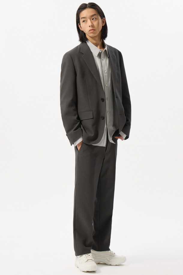 CUSTOMELLOW - 슬랙스/수트팬츠 - Grey Slim Fit Setup Pants
