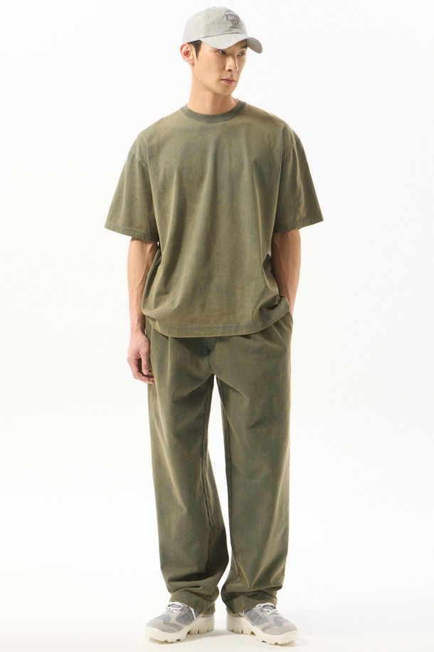 CUSTOMELLOW - 반팔티셔츠 - Khaki Dyed T-shirt