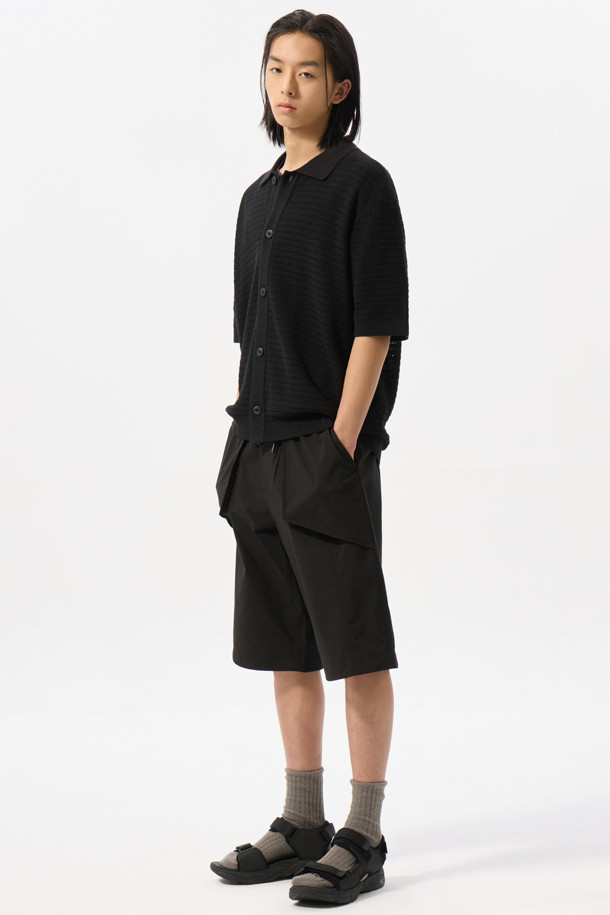 CUSTOMELLOW - 가디건 - Black Mesh Half Sleeve Cardigan