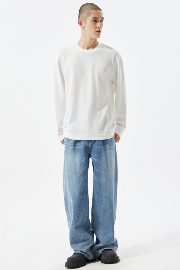 CUSTOMELLOW - 데님 - Blue Wide Fit Banding Jeans