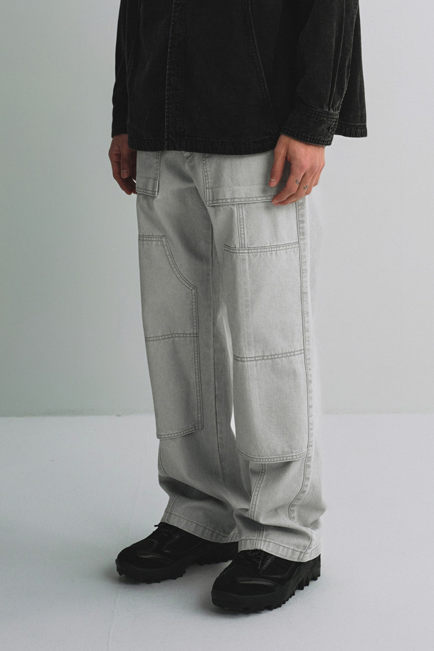 CUSTOMELLOW - 캐주얼팬츠 - Grey Carpenter Pants