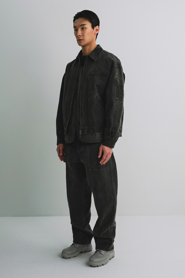 CUSTOMELLOW - 블루종/점퍼 - Grey Cotton Dyed Blouson