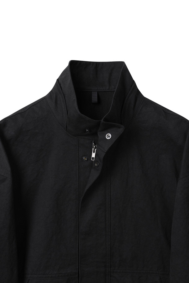 CUSTOMELLOW - 블루종/점퍼 - Black Creased Cotton Jacket