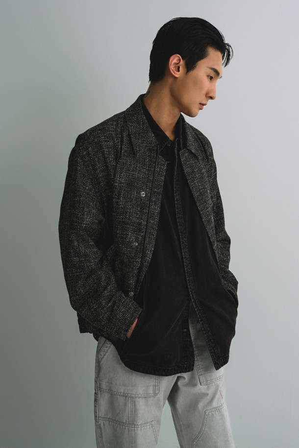 CUSTOMELLOW - 사파리/필드자켓 - Black Marzotto Tweed Jacket