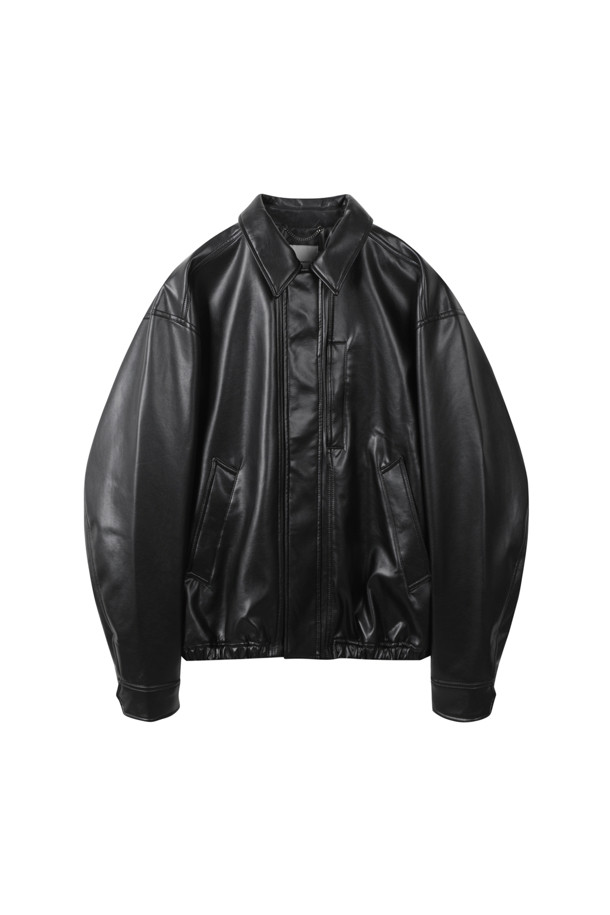 CUSTOMELLOW - 점퍼 - [Outlet] Black Eco Leather Jacket