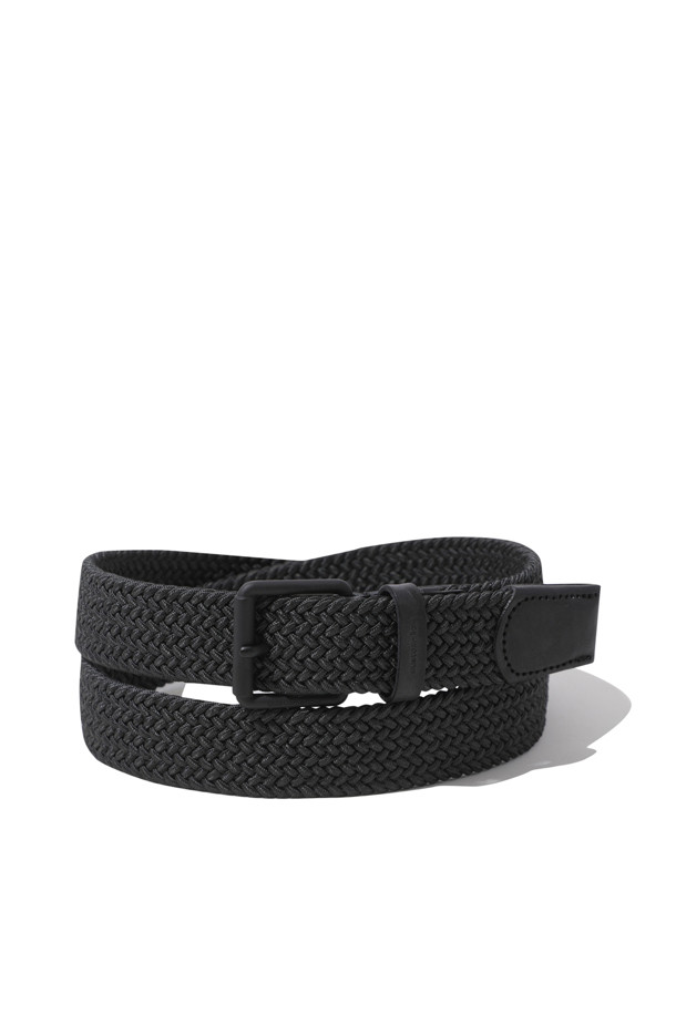 CUSTOMELLOW - 벨트 - Black Leather Braided Belt