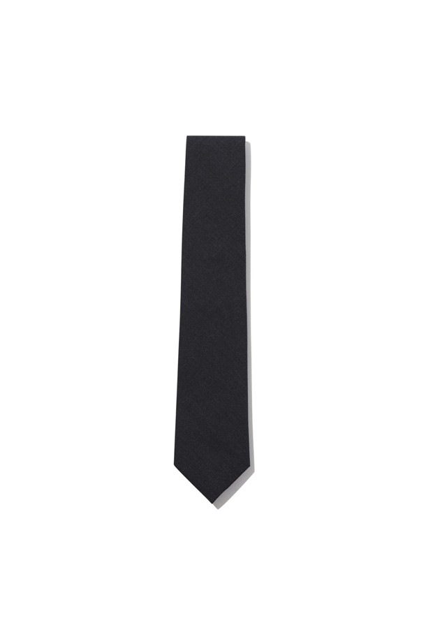 CUSTOMELLOW - 타이 - Grey Wool Solid Tie