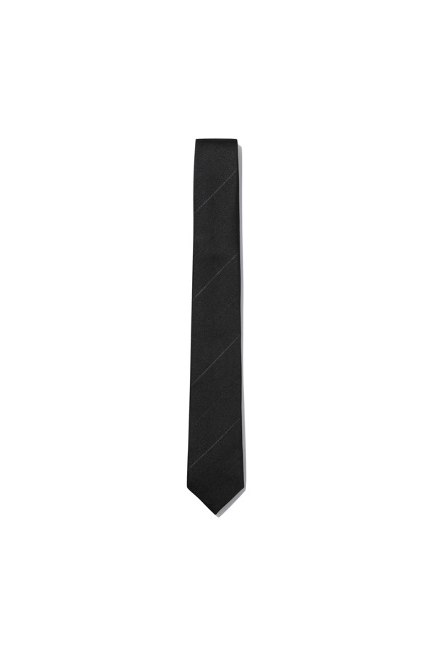 CUSTOMELLOW - 타이 - Black Stripe Slim Tie