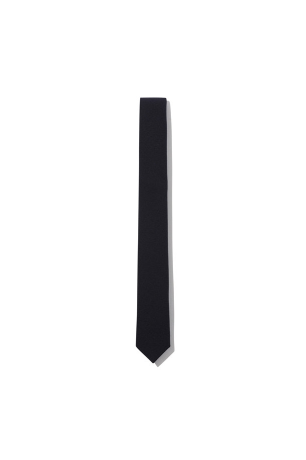 CUSTOMELLOW - 타이 - Navy Wool Slim Tie