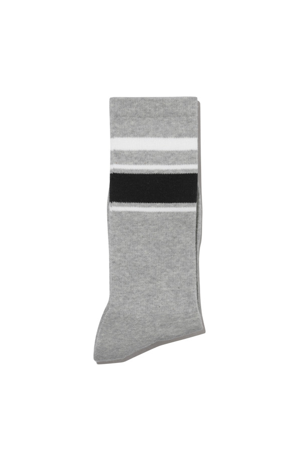 CUSTOMELLOW - 양말 - Grey Stripe Socks